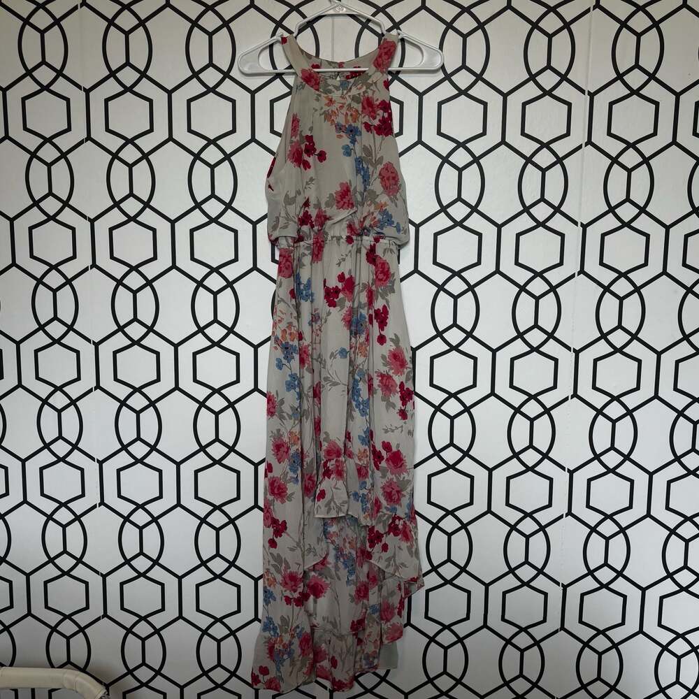 ELLE Women's Floral High-Low Halter Dress Size M